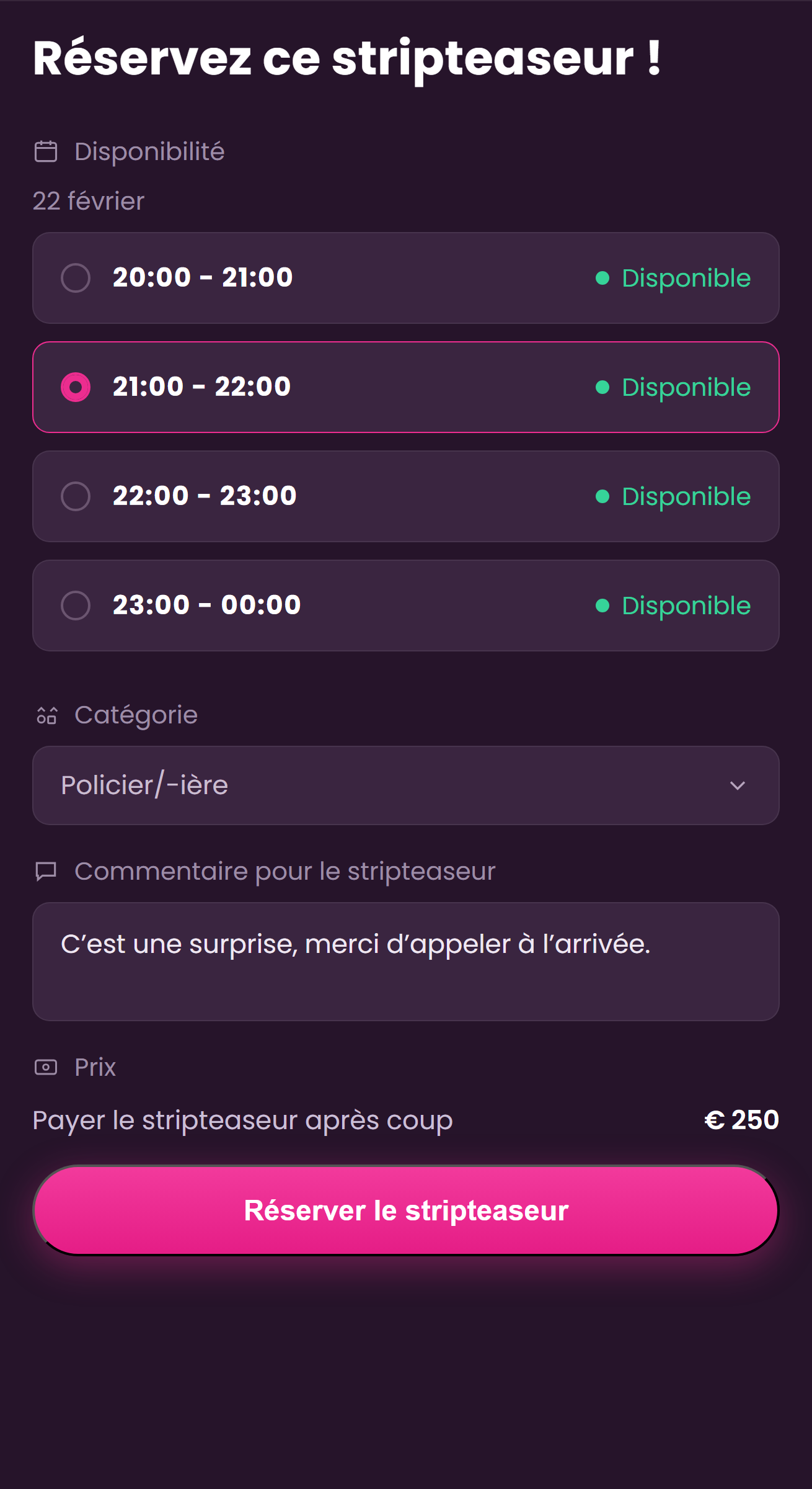 Réservation